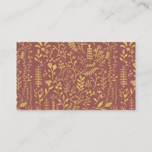 Elegant Gold Floral Wreath Wedding Website Informatiekaartje (Achterkant)