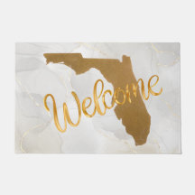 Elegant Gold Florida State Map Welcome
