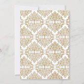 Elegant Gold Flourish en Damask Kaart (Achterkant)