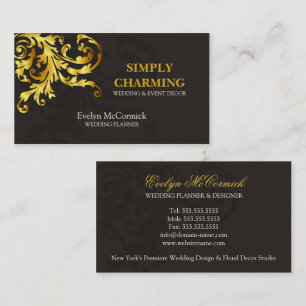 Elegant Gold Flourish Visitekaartje