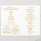 Elegant Gold Flourish Wedding Programme (Achterkant)