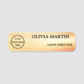 Elegant Gold Flow Magnetic Name Badge (Devant)