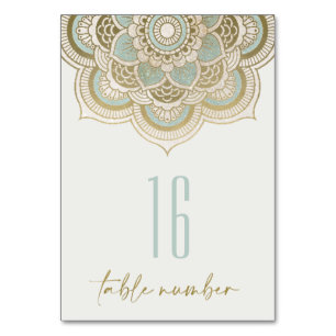 Elegant  Gold Foil Blauwgroen Turquoise Mandala Kaart