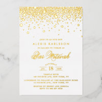 Elegant Gold Foil Confetti Stippen Bar Mitzvah