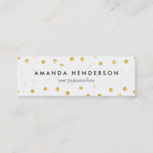 Elegant Gold Foil Confetti Stippen Mini Visitekaartje