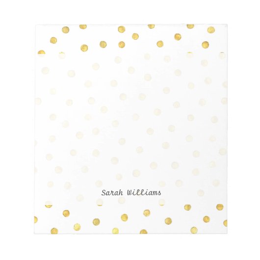 Elegant Gold Foil Confetti Stippen Notitieblok (Voorkant)