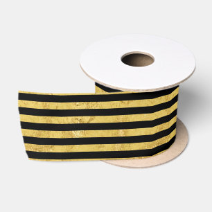 Elegant Gold Foil en Black Stripe Pattern Lint
