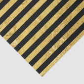 Elegant Gold Foil en Black Stripe Pattern Tissuepapier (Detail)