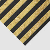 Elegant Gold Foil en Black Stripe Pattern Tissuepapier (Detail)