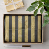 Elegant Gold Foil en Black Stripe Pattern Tissuepapier (Geschenk)