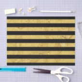 Elegant Gold Foil en Black Stripe Pattern Tissuepapier (Craft)