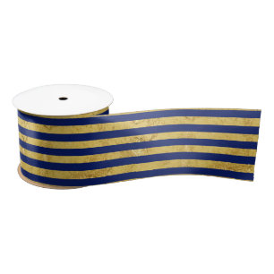 Elegant Gold Foil en Blue Stripe Pattern Lint