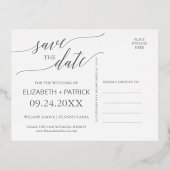 Elegant Gold Foil en Burgundy Save the Date Folie Uitnodiging Briefkaart (Achterkant)