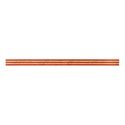 Elegant Gold Foil en Red Stripe Pattern Lint (Voorkant)