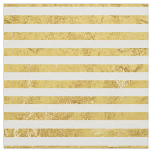 Elegant Gold Foil en White Stripe Pattern Stof