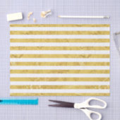 Elegant Gold Foil en White Stripe Pattern Tissuepapier (Craft)