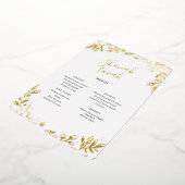 Elegant Gold Foil Floral Rosh Hashanah Dinner Menu (Gedraaid)