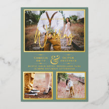 Elegant GOLD FOIL Foto Collage Sage Weddenschap