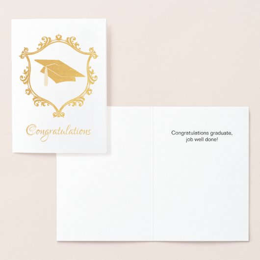 Elégant Gold Foil Graduation Carte Félicitations (Affichage)