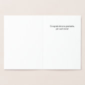 Elégant Gold Foil Graduation Carte Félicitations (Intérieur)