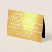 Elégant Gold Foil Graduation Party Invitation (Devant)