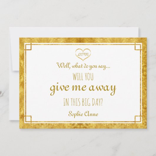 Elegant Gold Foil Heart, geef me weg (Voorkant)