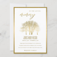 ELEGANT GOLD FOIL HERFST TREE SYMPATHY MEMORIAL