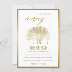 ELEGANT GOLD FOIL HERFST TREE SYMPATHY MEMORIAL BEDANKKAART