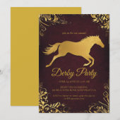 Elegant Gold Foil Kentucky Derby Party Invitation  (Devant / Derrière)