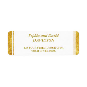 Elegant Gold Foil Lijst Wedding Retour Adres Etiket