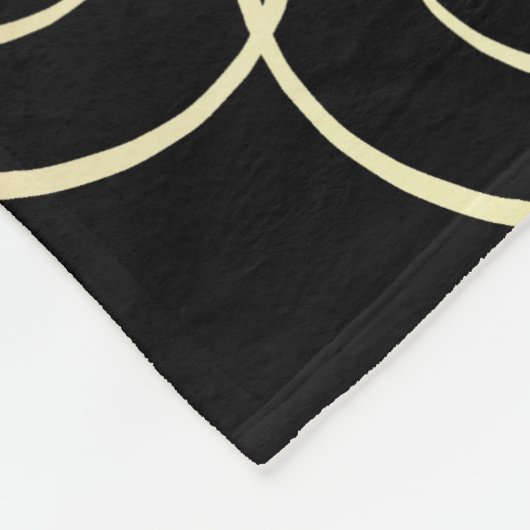 Elegant Gold Foil look Scrollwork Script op zwart Fleece Deken (Hoek)