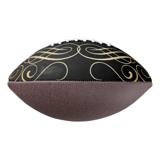 Elegant Gold Foil Look Scrollwork Script Stripes American Football (Gedraaid 90)