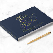 Elégant Gold Foil Marine Blue 70e fête d'anniversa