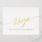 Elégant Gold Foil Menu Choice Carte Postale RSVP (Recto)
