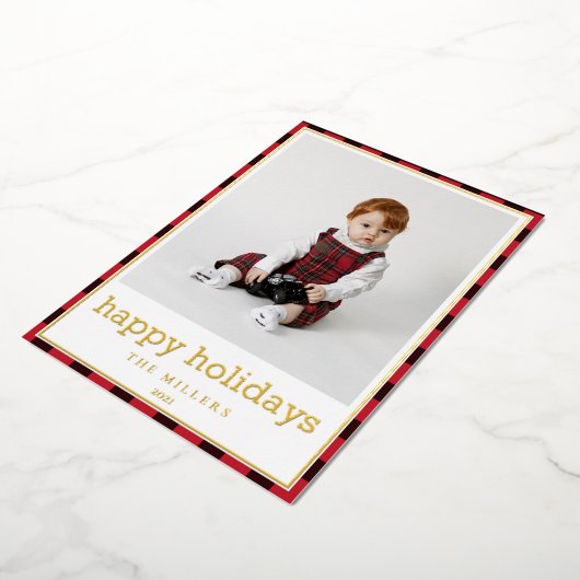 Elegant Gold Foil Merry kerstfeestdag Kaart (Gedraaid)