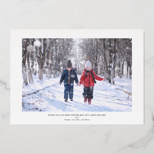 Elegant Gold Foil Merry kerstfeestdag Kaart (Achterkant)