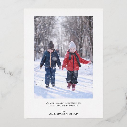 Elegant Gold Foil Merry kerstfeestdag Kaart (Achterkant)