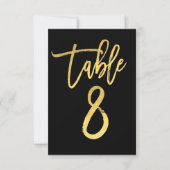 Elegant Gold Foil modern Script Table Number 8 Kaart (Voorkant)