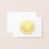Elegant Gold Foil Monogram Note Kaart (Voorkant met envelop)