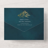 ELEGANT GOLD FOIL NAVY UNDERWATER SEAWEEDS WEDDING ALL IN ONE UITNODIGING (Achterkant)