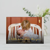 Elégant Gold Foil Noël Nouveau bébé Faire-part (Debout devant)