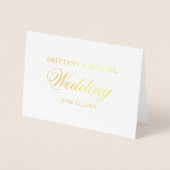 Elegant Gold Foil Photo Wedding Invitation (Devant)