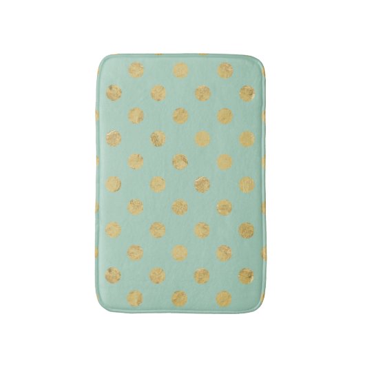 Elegant Gold Foil Polka Dot Pattern - Blauwgroen G Badmat (Voorkant Verticaal)