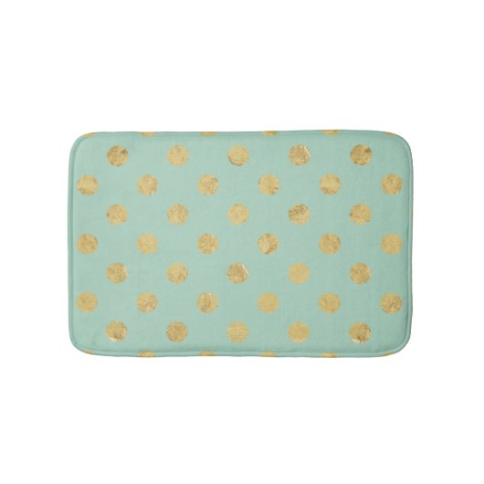 Elegant Gold Foil Polka Dot Pattern - Blauwgroen G Badmat (Voorkant)