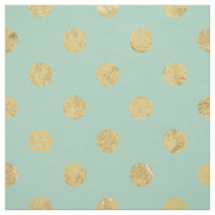 Elegant Gold Foil Polka Dot Pattern - Blauwgroen G Stof