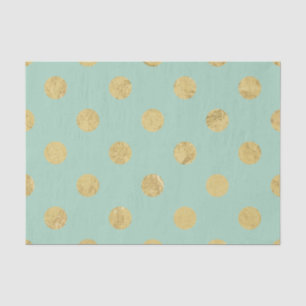 Elegant Gold Foil Polka Dot Pattern - Blauwgroen G Tissuepapier