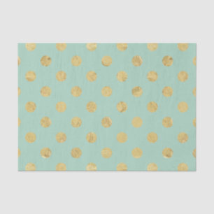 Elegant Gold Foil Polka Dot Pattern - Blauwgroen G Tissuepapier