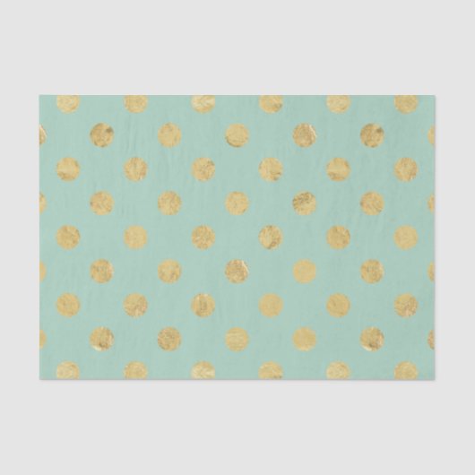 Elegant Gold Foil Polka Dot Pattern - Blauwgroen G Tissuepapier (Voorkant)