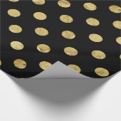 Elegant Gold Foil Polka Dot Pattern - Gold & Black Cadeaupapier (Hoek)