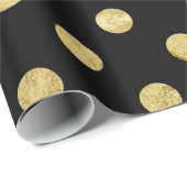 Elegant Gold Foil Polka Dot Pattern - Gold & Black Cadeaupapier (Rol Hoek)